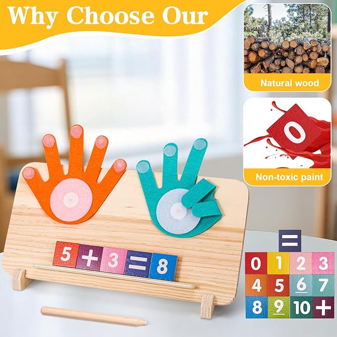 2 in 1 Math Toy for Toddlers 3 4 5 6 7,Addition and Subtraction Math Games for Kids 5-7,Math Manipulatives Kindergarten Preschool Classroom Must Haves Educational Number Blocks Learning Toys