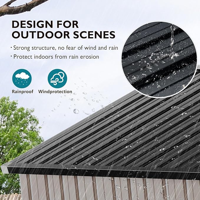 Outdoor Storage Shed 4.9x3.0 FT, Utility Steel Tool Shed with Lockable Door and Air Vents, Galvanized Metal Shed for Garden Backyard Patio Lawn
