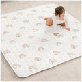 Comfy Cubs Square Kids Play Mat - 56 x 56 inches Soft Quilted Baby Floor Mat with Non-Slip Bottom - Plush Design for Toddlers' Playtime and Relaxation - Comfortable and Durable - Rainbow