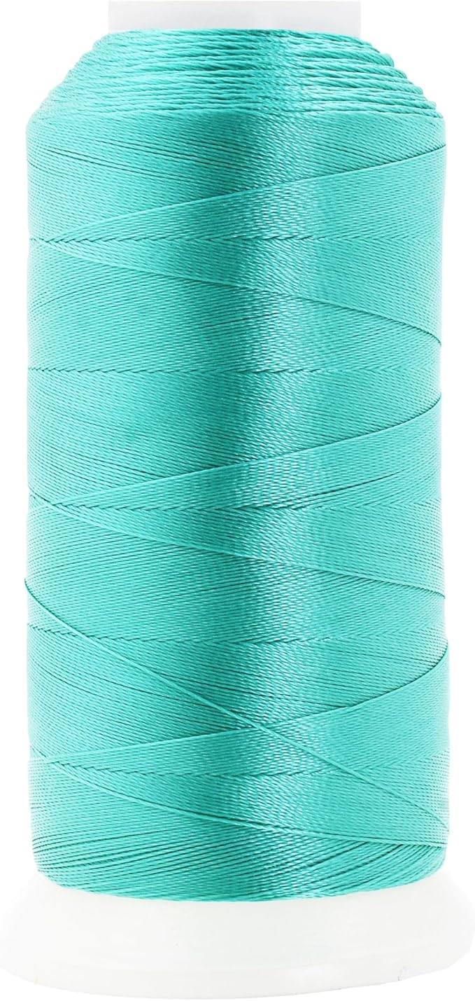 Mandala Crafts Turquoise Heavy Duty Thread -1500 Yds Tex 90 Thread for Sewing Drapery Jeans Leather Hair - Bonded Polyester Thread Outdoor Marine Upholstery Threads