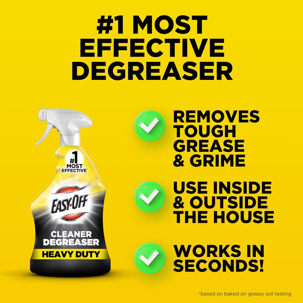 Easy-Off Heavy Duty Degreaser Cleaner Spray, Kitchen Degreaser, 32 Oz