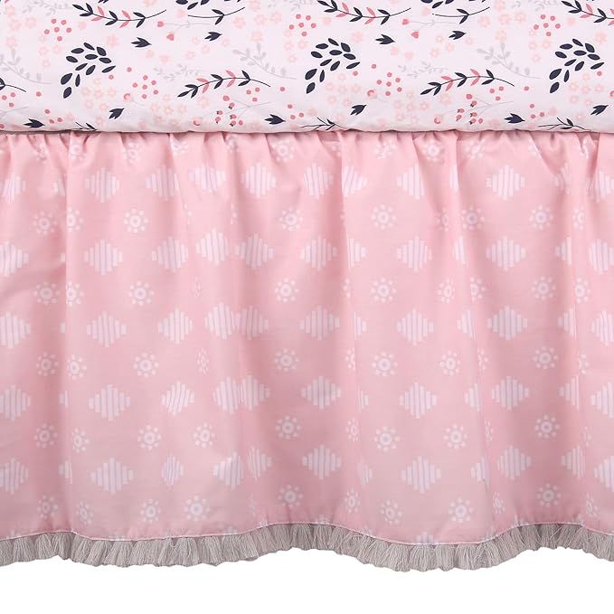 Lambs & Ivy Forever Friends 4-Piece Nursery Crib Baby Bedding Set - Blue, Pink