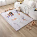 Stylish Coral Baby Play Mat for Floor 47" x 67" Dinosaur Balloons – Soft 1" Thick High-Density Memory Foam Nursery Rug,Kids Rug with Non-Slip Backing for Crawling & Playing, Playroom Rug, Kids Carpet