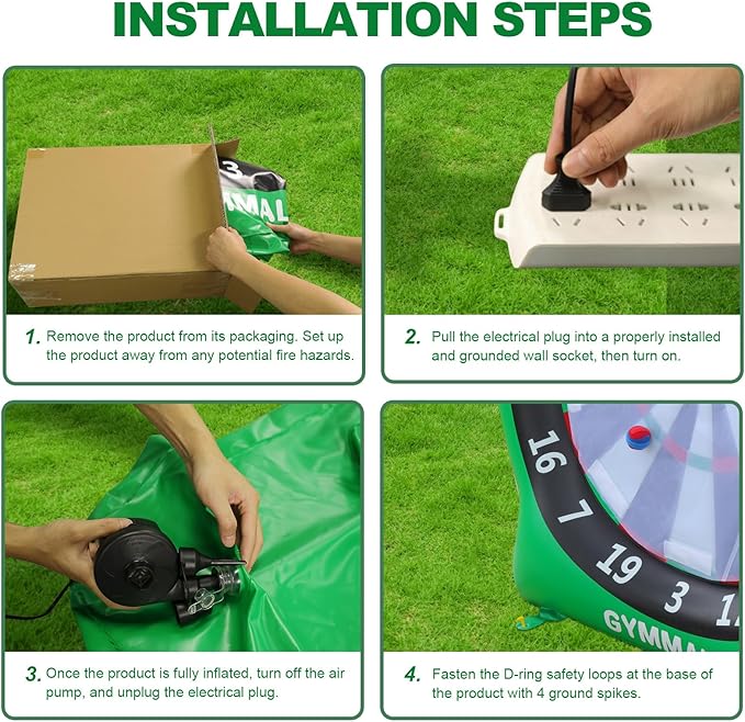 Giant Dart Board Inflatable with Pump, Outdoor and Indoor Soccer Sport Kick Dartboard for Kids and Adults, Waterproof Darts Board Yard Game with 20 Golf Balls, 4 Sticky Balls, 2 Soccers