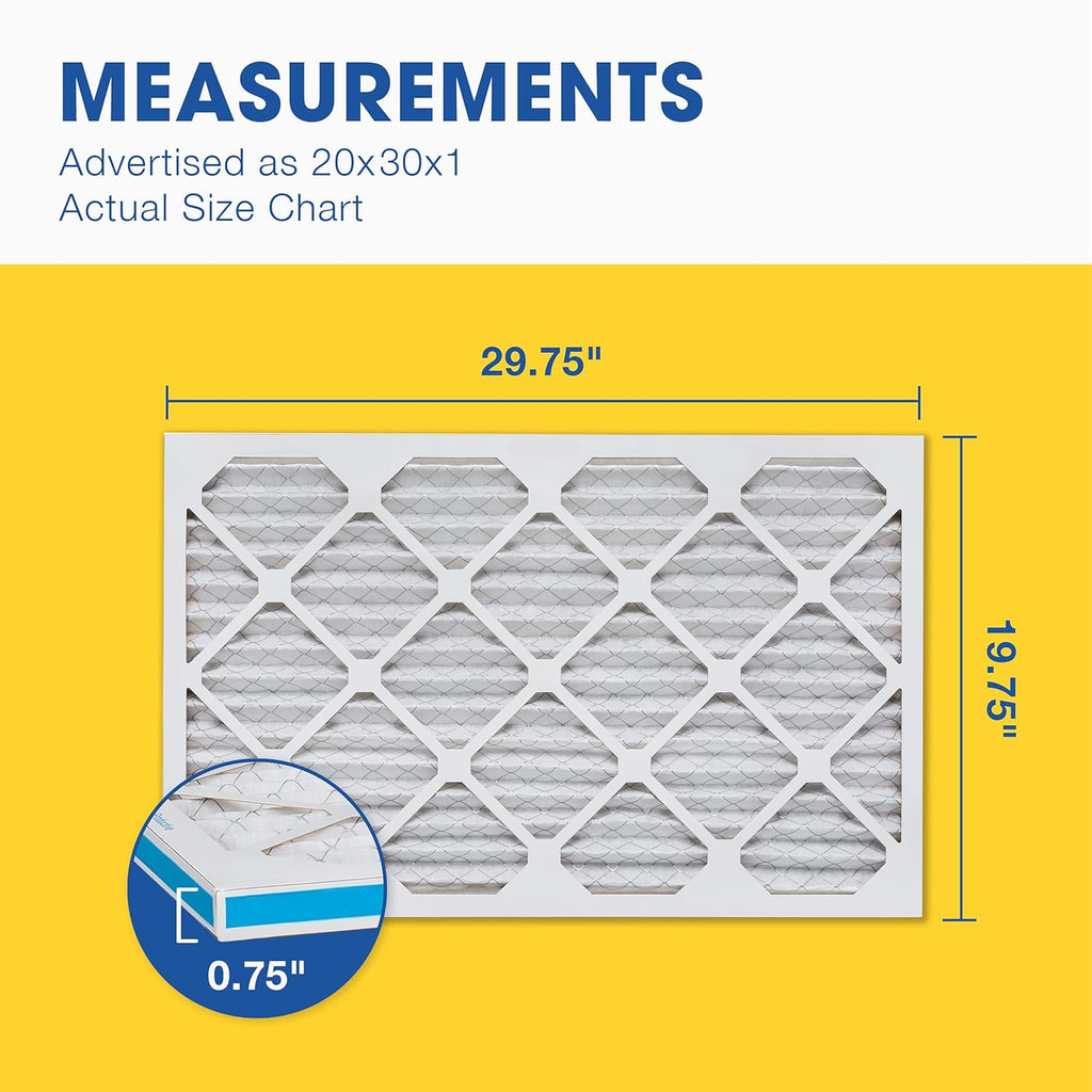 Aerostar 20x30x1 MERV 8 - 4 Count - High Efficiency Pleated HVAC, Furnace & Air Conditioner Filters - Removes Dust, Lint, Mold & Allergy-Causing Pollen