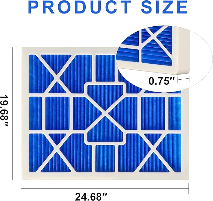 LEKEN 20x25x1 AC Furnace HVAC Filter Reusable Electrostatic Filters MERV 13 For Households With Pets,Contain 1 Reusable ABS frame+12 Air filter Medias,(Precise Size 19.68" x 24.68" x 0.75")