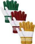 Patelai 3 Pairs Microfiber Plant Dusting Gloves Leaf Cleaning Gloves for Indoor Plants, Blinds, Furniture, House(Medium,Red, Green, Yellow)
