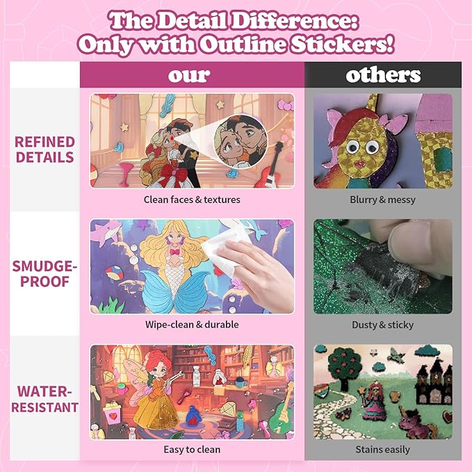 ManeFoodou Foil Fun - Princesses No Mess Art for Kids, Craft Kits & Supplies, DIY Creative Activity, Travel Toys, Birthday Gifts for Ages 4, 5, 6, 7-12
