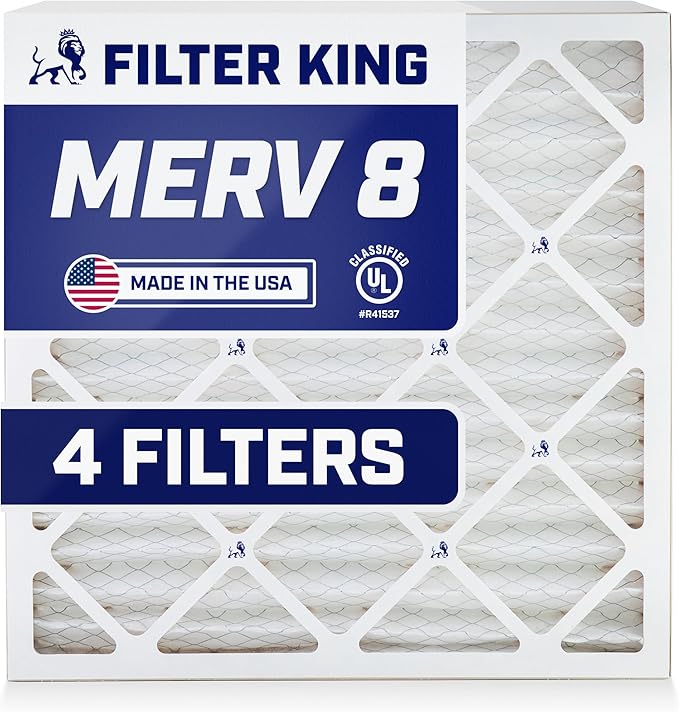 Filter King 19.75x35.75x1 Air Filter | 4-PACK | MERV 8 HVAC Pleated A/C Furnace Filters | MADE IN USA | Actual Size: 19.75 x 35.75 x .75"