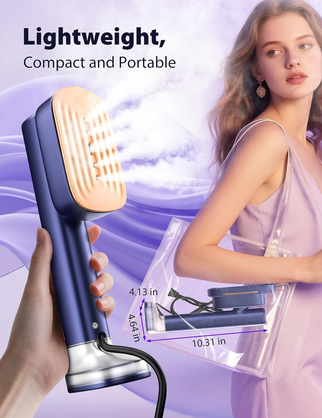 Sundu Steamer for Clothes,15s Fast Heat-up Handheld Garment Steamer,35mins Runtime & 180ml Large Tank,25g/min Steam,Ceramic Panel,Stands on Desk,Wrinkle Remover for Travel, Home, Office(Blue)