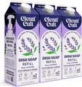 Cleancult Dish Soap Liquid Refills (32oz, 3 Pack) - Plant Based Cleaning Power - Dish Soap that Cuts Grease & Grime - Free of Harsh Chemicals - Uses 90% Less Plastic - Wild Lavender