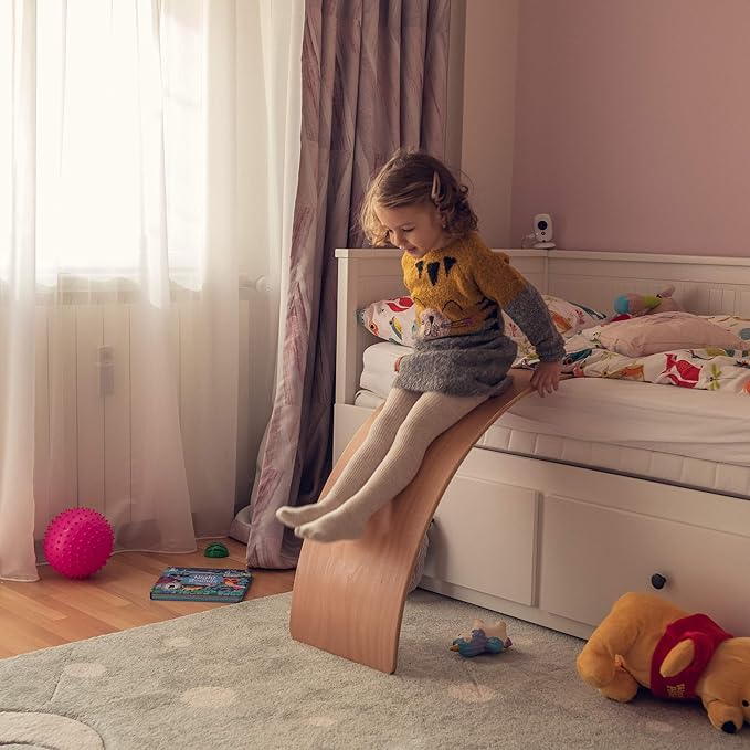 NUTTY TOYS Montessori Wooden Wobble Board for Kids & Adults -100% Natural Wood Balance Board Toddler Balancing Toy Unique Boy & Girl Open Ended Toy Best Christmas Stocking Stuffer Gifts Idea 2025