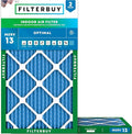 Filterbuy 13.5x29.5x1 Air Filter MERV 13 Optimal Smoke & Allergy Defense (2-Pack), Electrostatic Pleated HVAC AC Furnace Filters Replacement, Made in USA (Actual Size: 13.50 x 29.50 x 0.75)