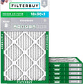 Filterbuy 18x30x1 Air Filter MERV 8 (MPR 700) Dust Defense Replacement (6-Pack), Electrostatic Pleated HVAC AC Furnace Filters, Made in USA (Actual Size: 17.75 x 29.75 x 0.75)