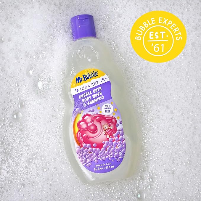 Mr. Bubble Calm and Sleep 3in1 Bubble Bath, Body Wash & Shampoo, 16 oz., Pack of 4