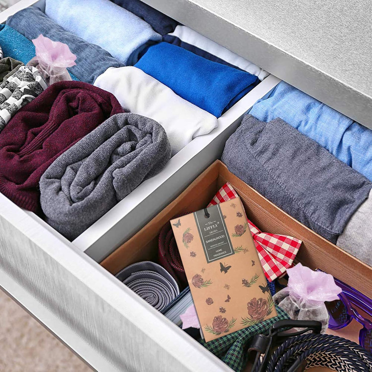 14 Packs Sandalwood Scented Sachets for Drawers and Closets