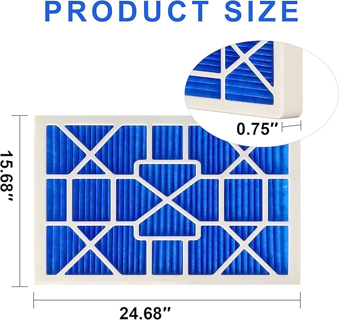 LEKEN 16x25x1 AC Furnace HVAC Filter Reusable Electrostatic Filters MERV 13 For Households With Pets, Contain 1 Reusable ABS Frame+12 Air Filter Medias