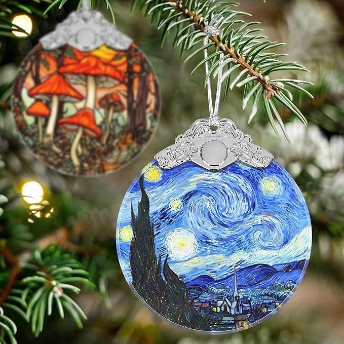 Christmas Ornament - Stained Glass Van Gogh Starry Night - Home Decor - Holiday Present Ideas - Gift Exchange