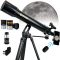 SpectrumOI TourStar Pro 90 AZ Telescope for Adults Astronomy Gifts Premium AZ Refractor Telescope 90mm 660mm Focal Lenght with Aspherical Eyepiece Phone Adapter