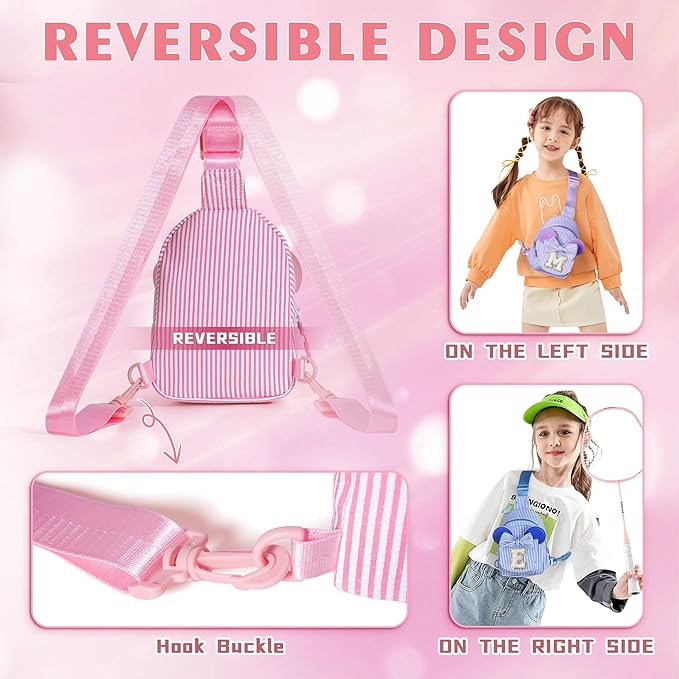Small Sling Bag, Personalized Bags for Girls, Gifts for Girls Kids, Girl Friend Daughter Birthday Gift for Kids Daughter Sister Girl Gifts Trendy Stuff Belt Sling Shoulder Bag (Purple V)