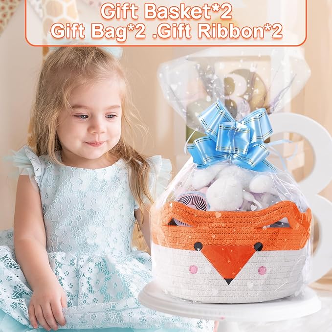 Large Baby Basket Toy Storage 3 Pack, (20"x13.8") Woven Baby Laundry Basket Blanket Basket, Stuffed Animal Storage, Baby Gift Basket Empty, Toy Basket for Kids, Dog, Cat.