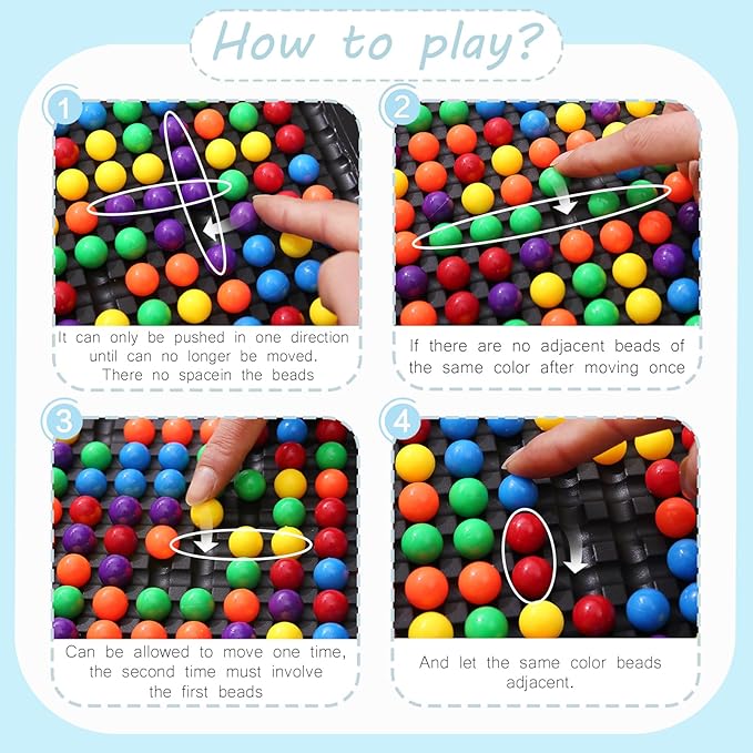 168PCS Marbles Intellectual Chessboard Dual Dual Strategy Board Game,Colored Marbles Fun Table Top Strategy Chess Board Game for Kids & Adults