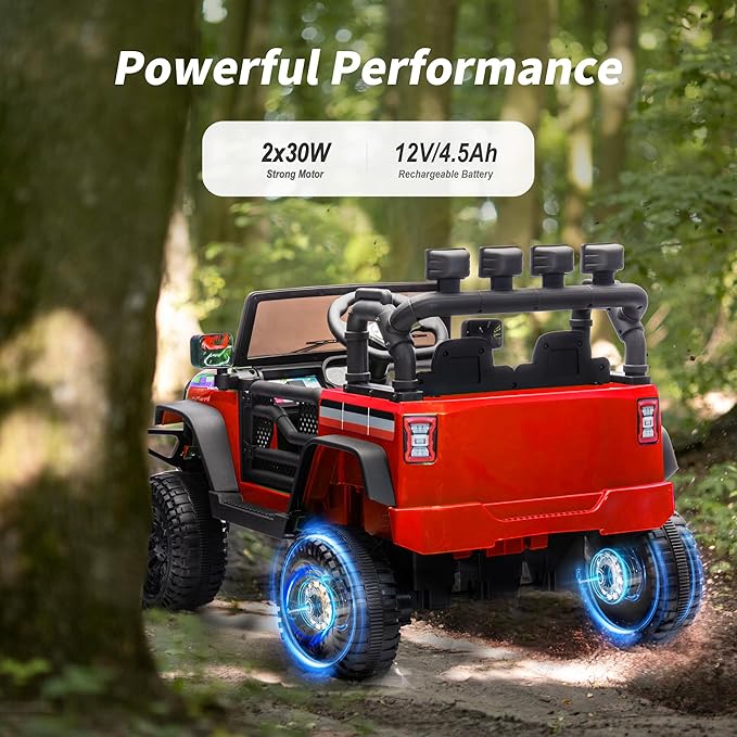 12V Kids Ride on Car Truck, Kids Electric Vehicles Car Ride on Toy for Toddlers 3-5 with Remote Control - Red