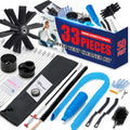 Dryer Vent Cleaner Kit, Bluesea 33-Piece Omnidirectional Dryer Cleaning Kit Include 50 Feet Dryer Vent Brush, Upgrade Noiseless Dryer Lint Vacuum Attachment, Lint Trap Brush, Vacuum & Dryer Adapters