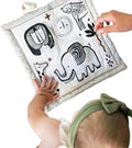 Wee Gallery Safari Activity Pad Organic Baby Play Mat with Sensory Toys, High Contrast Newborn Essentials Soft Tummy Time Mat for Babies 0-12 Months, Visual and Motor Skill Development Toy