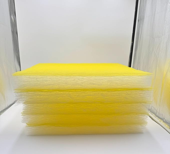 Paint Booth Exhaust Fiberglass Filter Pad (US Manufacturer), Heavy-Duty Paint Arrestor for Spray Booth (100/case, 25" x 20")
