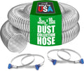 PVC Dust Collection Hose w/4 Thumbscrew Clamps, Puncture Resistant, Carbon Steel Wire, Clear Flexible PVC Dust Collector Hose, Proudly Made in USA (5" x 10')
