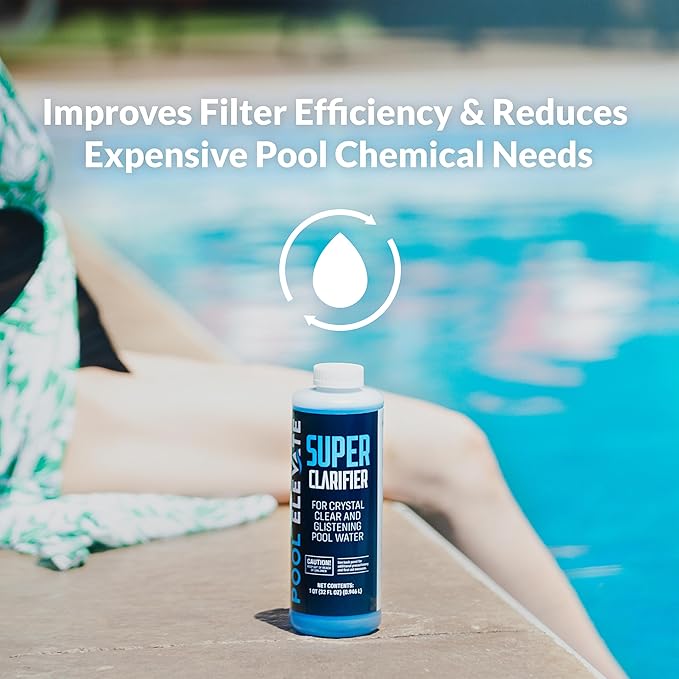 Pool Clarifier Ultimate Clarity Booster - Pool Clarifier for Crystal Clear Water, Fast Acting & Long Lasting, Reduces Cloudiness & Enhances Filter Performance, Safe for All Pools, 32 oz Pack of 2