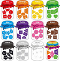 12 Pieces Magnetic Color Sorting Toys, 60 Color & Shape Magnets, Early Educational Sorting Set for Refrigerator Whiteboard Baby Toddlers Kids