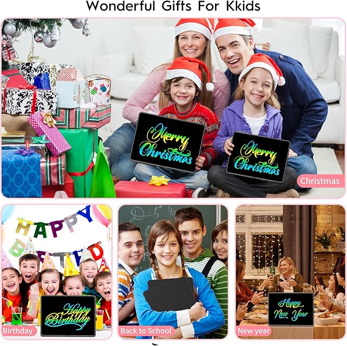 15 Inch LCD Writing Tablet for Kids, Large Kids Drawing Pad, Rechargeable Drawing Tablets, Drawing Supplies Toys Gifts for 3-8 Year Old Girls Boys, Black Drawing Board