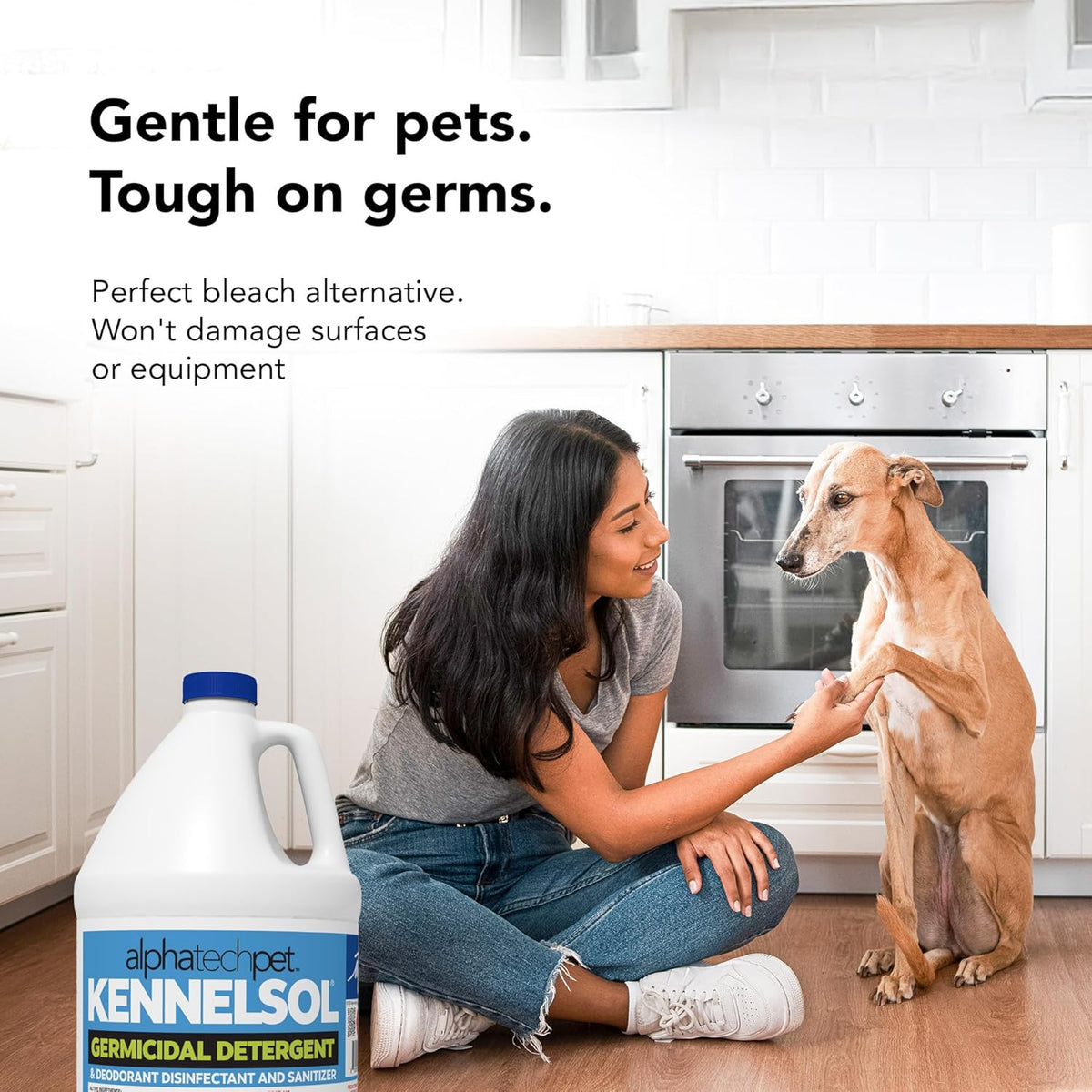 ATP KennelSol 1-Step Kennel Cleaner - 1 Gallon Liquid Disinfectant, Effective Against Bacteria and Viruses, Deodorizer Wintergreen Scent by Alpha Tech Pet