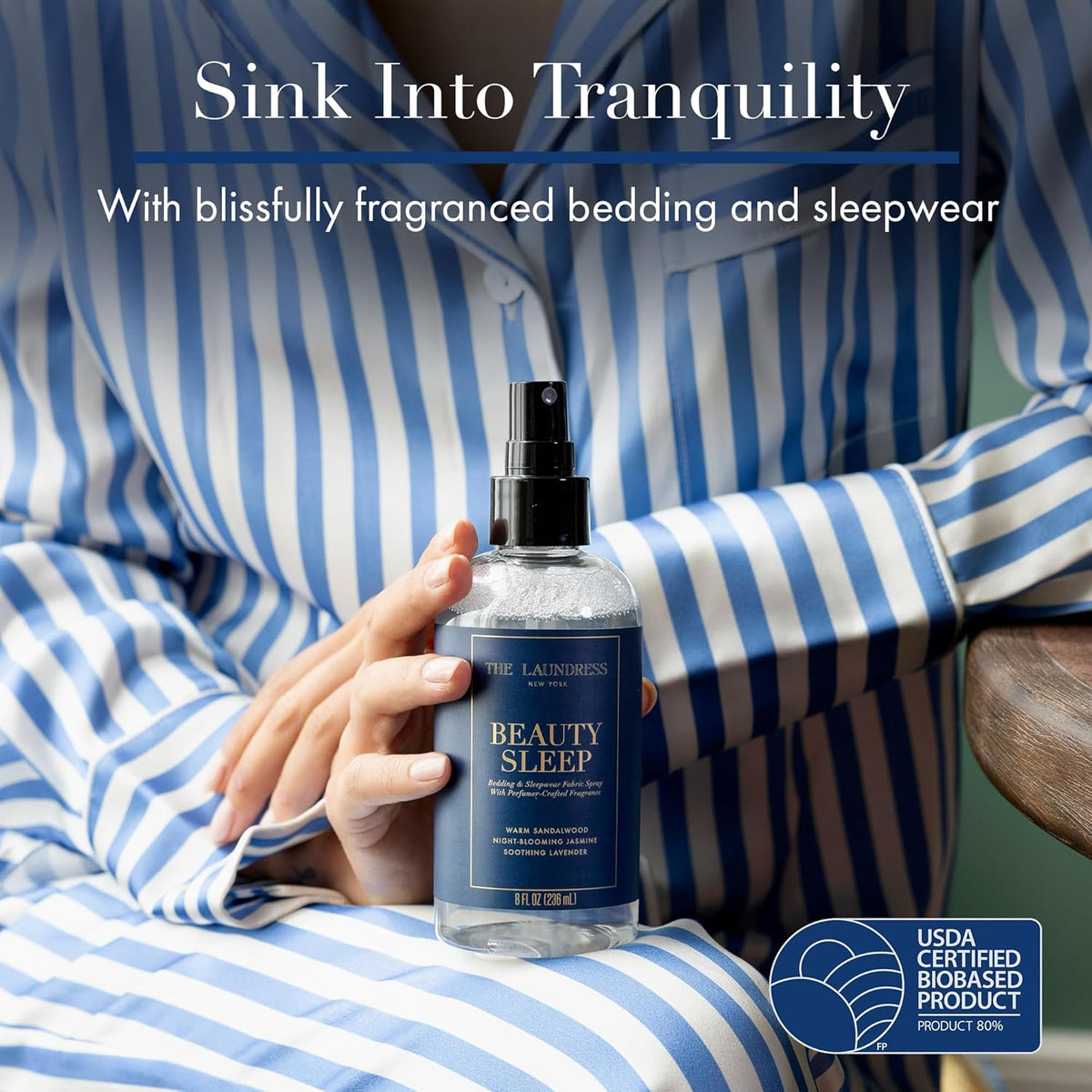 The Laundress Beauty Sleep Fabric Spray, Wrinkle Release Spray, Pillow Spray, Fabric Refresher, Upholstery and Linen Spray, Tranquil Comforting Inspired Scent, 8 Fl Oz