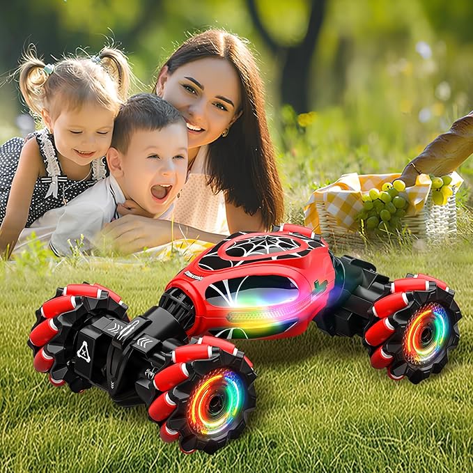 Spider Remote Control Car Gesture Sensing Hand Controlled Stunt Car, 4WD Drift Twist Off-Road Vehicle with Light Music, Birthday Xmas Gifts Suitable for Boys and Girls