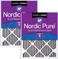 Nordic Pure 20x20x1 (Actual Size: 19 1/2 x 19 1/2 x 3/4) Furnace Air Filters MERV 8 Pleated Plus Carbon 2 Pack