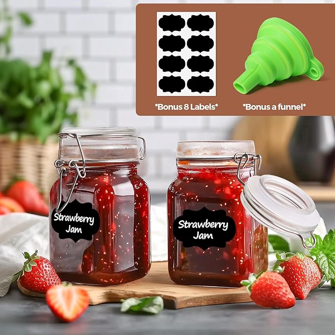 ComSaf Small Glass Jars with Airtight Lid Set of 12, Spice Jars 8 oz, Mason Jars 8 oz, Small Canning Jar, 8oz Jars with Lids for Kitchen, Jam, Jelly, Honey, Dessert, Salad, Shower Wedding Favors