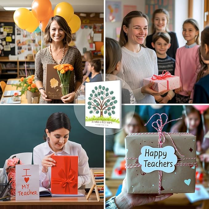 Thank You Gifts for Female Teachers, Fingerprint Creative Art Souvenirs, Teacher Appreciation Gift Ideas, Student DIY Gifts, Teacher Year-End Souvenirs