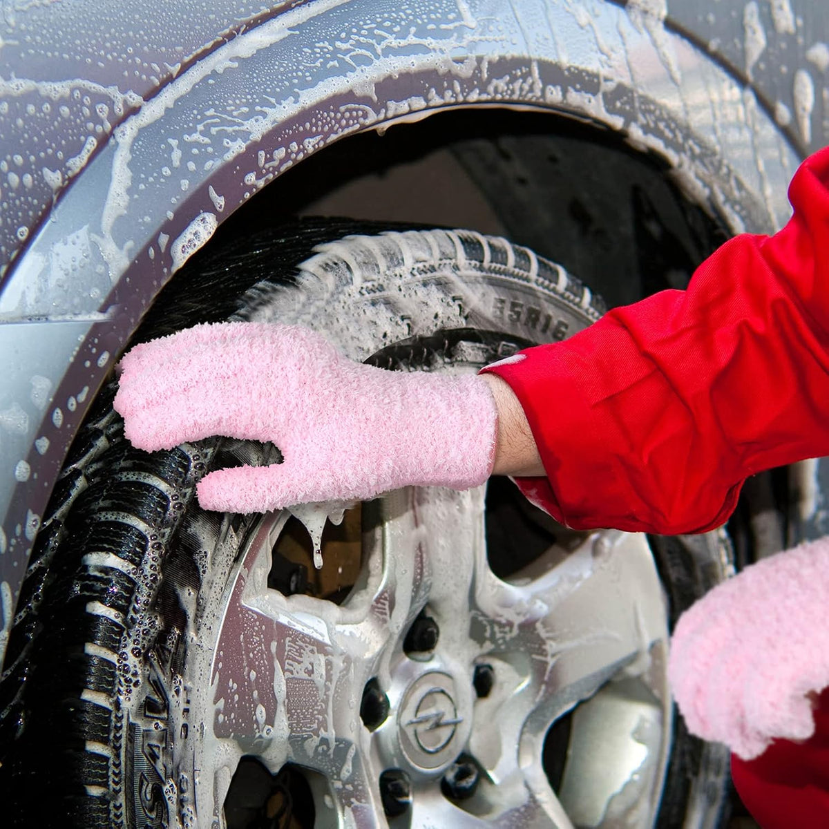 Bencailor 4 Pairs Microfiber Dusting Gloves Washable Reusable Cleaning Gloves Mittens for Plants House Cleaning Car Blinds