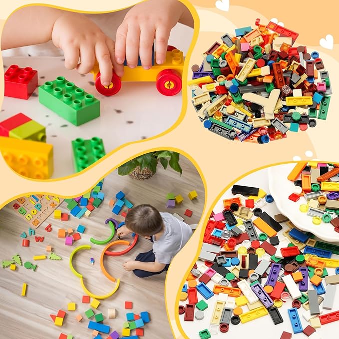 PATIKIL 370 Pcs Flat Blocks Bulk, 1x2 Square Brown Classic Tiles Smooth Surface Mini Building Blocks Accessories Compatible Bricks Kits for Building Floor Walls Mosaic Pixel Arts
