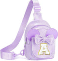Small Sling Bags for Girls Kid - Personalized Gifts for Girls Kids, Sister Granddaughter Birthday Gift for Kids Daughter Sister Little Girl Gifts Trendy Stuff Initial Sling Bag (Purple A)