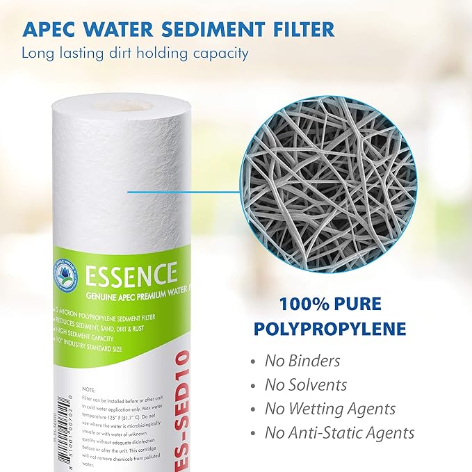 High Capacity Replacement Pre-Filter Set, White & 3 Pcs 3.5" O.D. Replacement O-Ring for Reverse Osmosis Water Filter Housings, Black, 3 Count