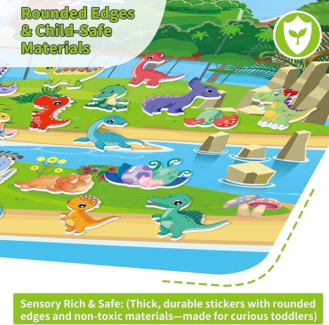 12 Set Reusable Sticker Books for Toddlers 2-4 1-3, Kids 3D Puffy Sticker Activity Books, Birthday Party Favors Goodie Bags Stuffer