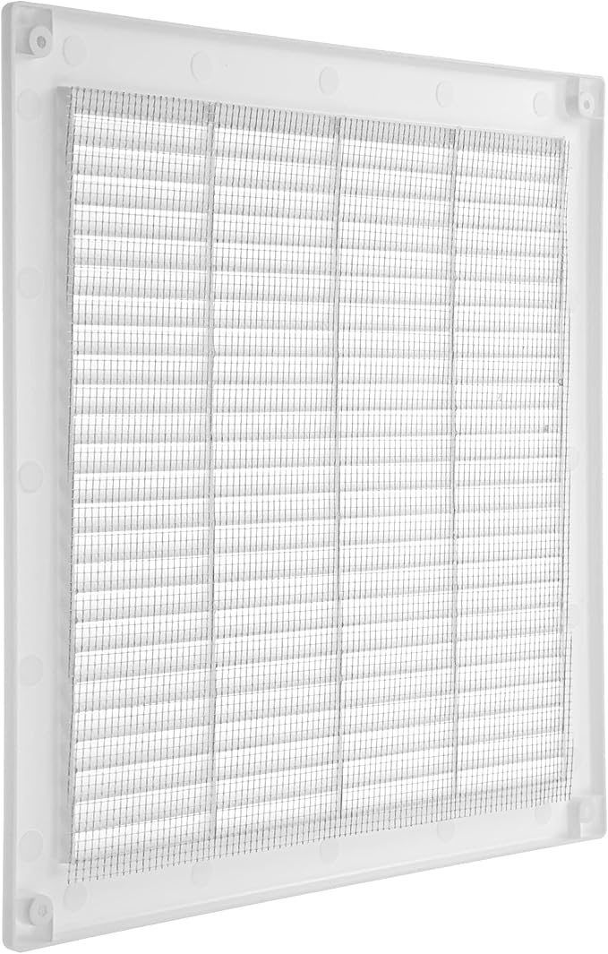 Vent Systems 10" x 10" Inch (Opening Dimensions) - Pack of 50 - Plastic White Soffit Vent Cover - Flat Square Air Vent Grille - Air Vent Deflector - HVAC 12" x 12" Inch (Overall Dimensions)