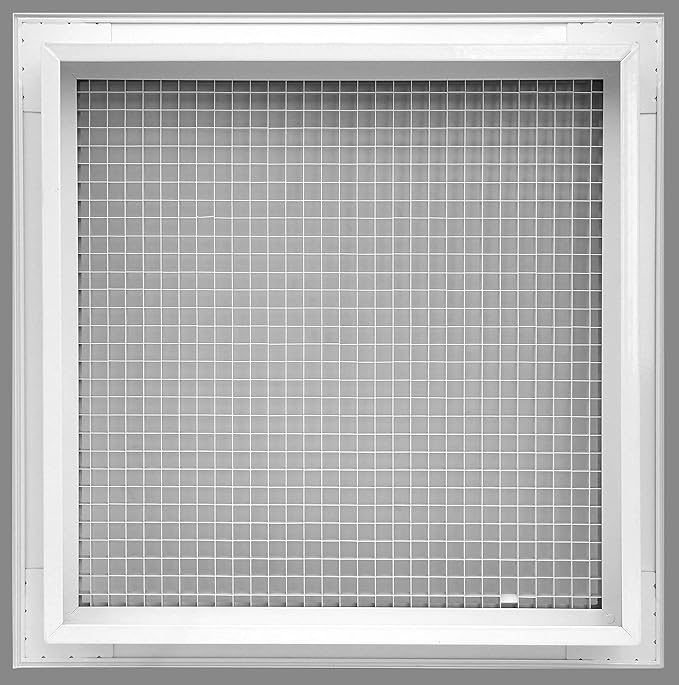 HVAC Premium 22" x 32" Cube Core Eggcrate Return Air Filter Grille for 1" Filter - Aluminum - White [Outer Dimensions: 24.5" x 34.5"]
