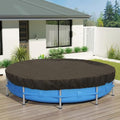 ECOOPTS 16 ft Round Pool Cover for Above Ground Pools, Swimming Pool Cover Protector Winter Safety Cover (Brown)