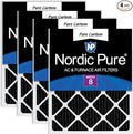 Nordic Pure 20x30x1 (Actual Size: 19 5/8 x 29 5/8 x 3/4) Pure Carbon Pleated Odor Reduction Furnace Air Filters 4 Pack