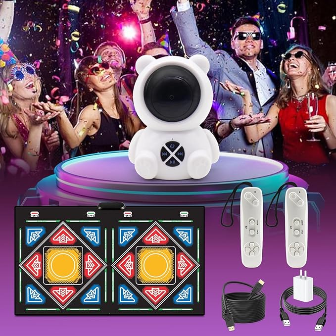Dance Mat, Electronic Dance Mat for TV with HD Camera, Wireless Double User Dance Mat with Game Controller, Non-Slip Dance Pad for Kids Adults, Christmas Birthday Gifts for Girls Boys
